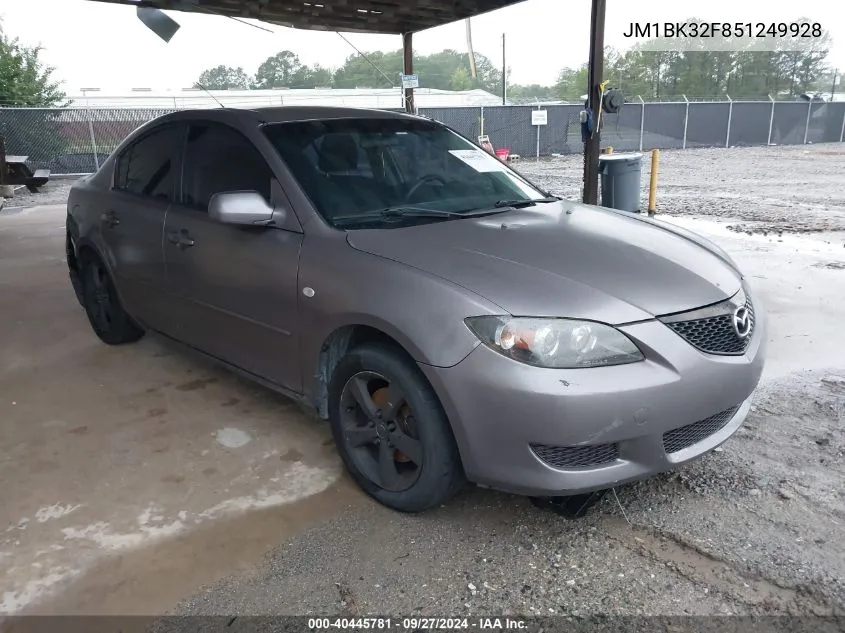 2005 Mazda Mazda3 I VIN: JM1BK32F851249928 Lot: 40445781