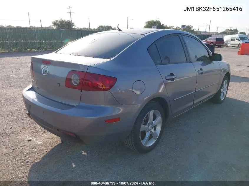 2005 Mazda Mazda3 I VIN: JM1BK32F651265416 Lot: 40486799