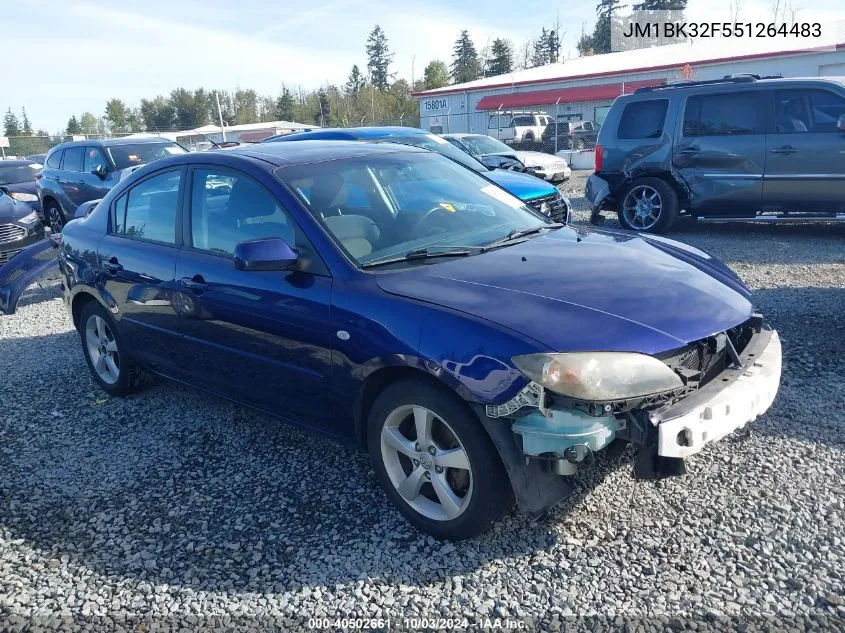 2005 Mazda Mazda3 I VIN: JM1BK32F551264483 Lot: 40502661