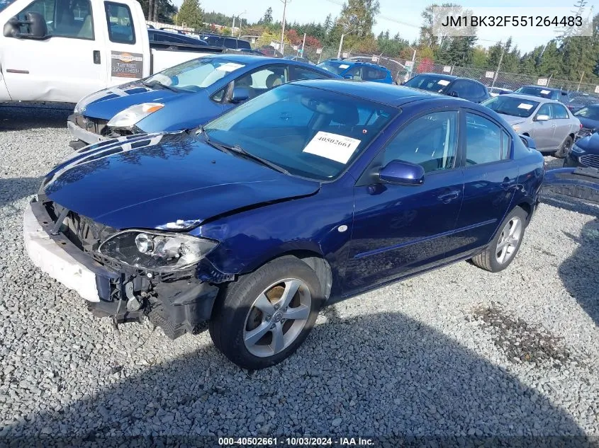 2005 Mazda Mazda3 I VIN: JM1BK32F551264483 Lot: 40502661