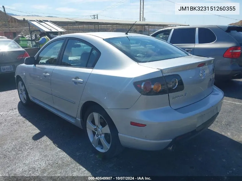 2005 Mazda Mazda3 S VIN: JM1BK323151260355 Lot: 40549907