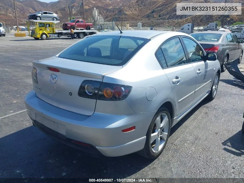 JM1BK323151260355 2005 Mazda Mazda3 S