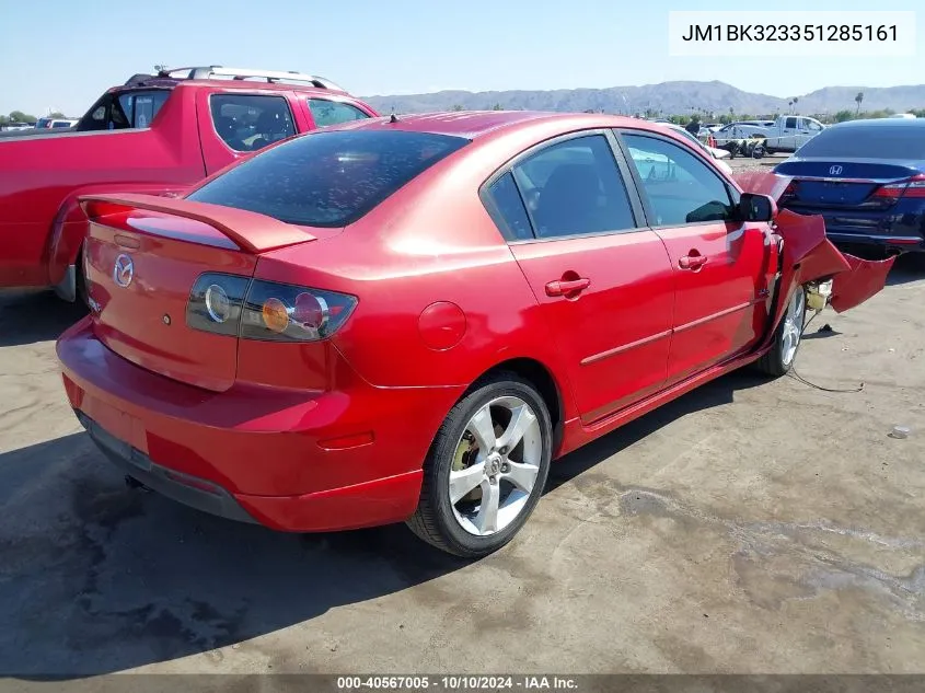 2005 Mazda Mazda3 S VIN: JM1BK323351285161 Lot: 40567005