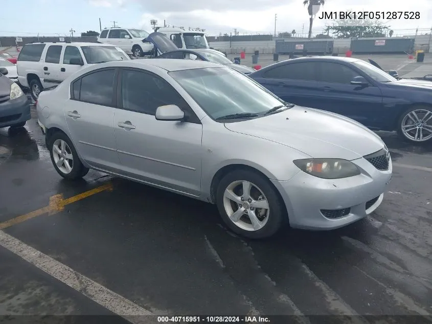 2005 Mazda Mazda3 I VIN: JM1BK12F051287528 Lot: 40715951