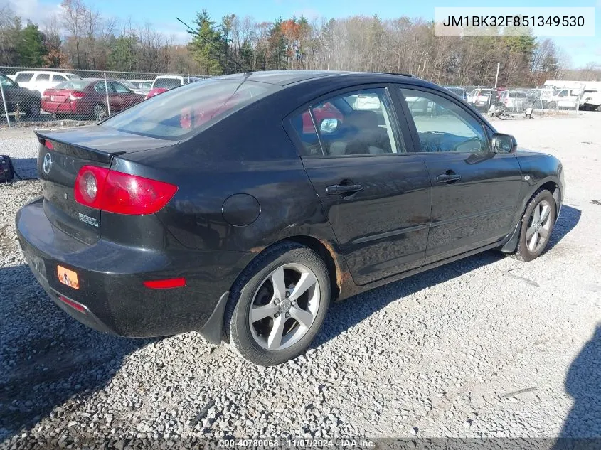 2005 Mazda Mazda3 I VIN: JM1BK32F851349530 Lot: 40780068