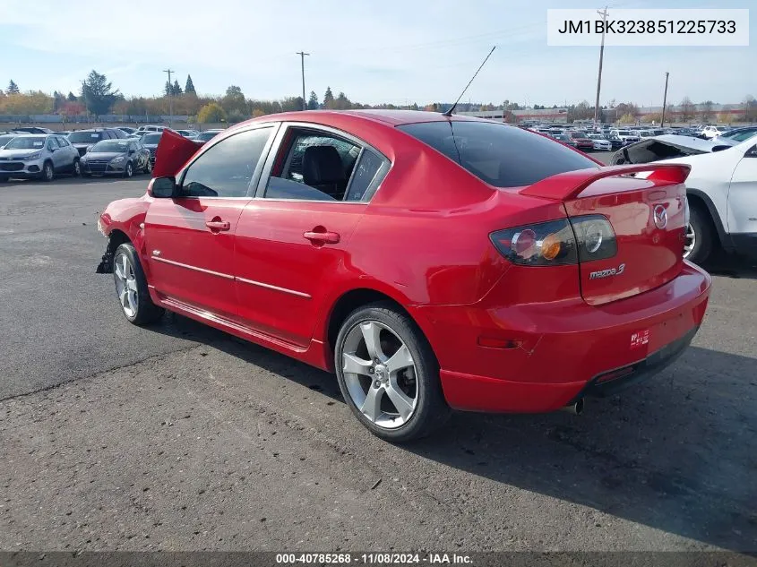 2005 Mazda Mazda3 S VIN: JM1BK323851225733 Lot: 40785268