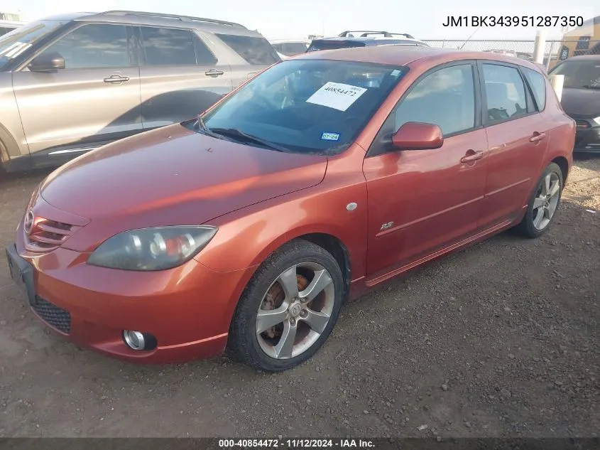 2005 Mazda Mazda3 S VIN: JM1BK343951287350 Lot: 40854472