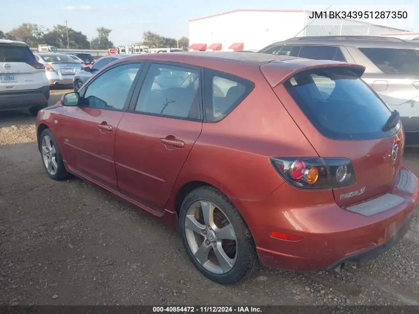 2005 Mazda Mazda3 S VIN: JM1BK343951287350 Lot: 40854472