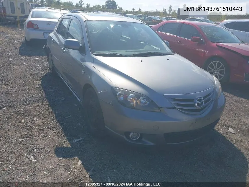 JM1BK143761510443 2006 Mazda Mazda3