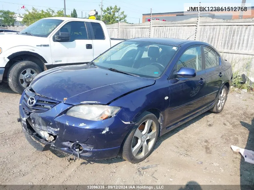 JM1BK123861512768 2006 Mazda Mazda3