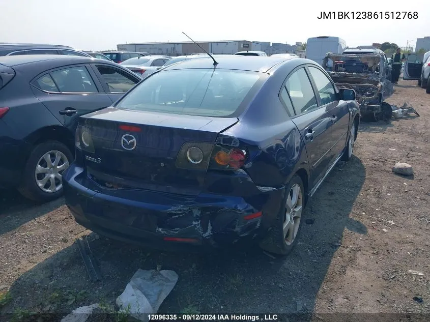 JM1BK123861512768 2006 Mazda Mazda3