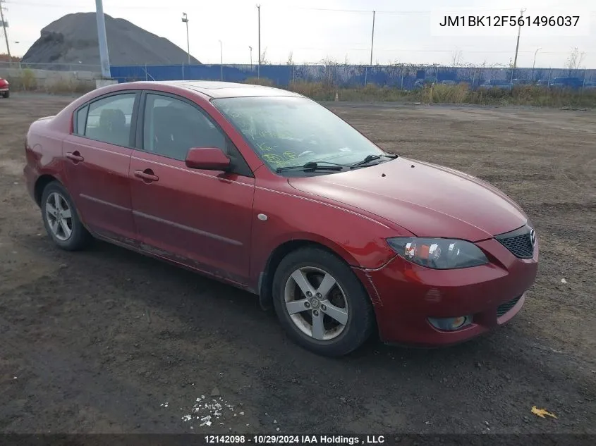 2006 Mazda Mazda3 VIN: JM1BK12F561496037 Lot: 12142098