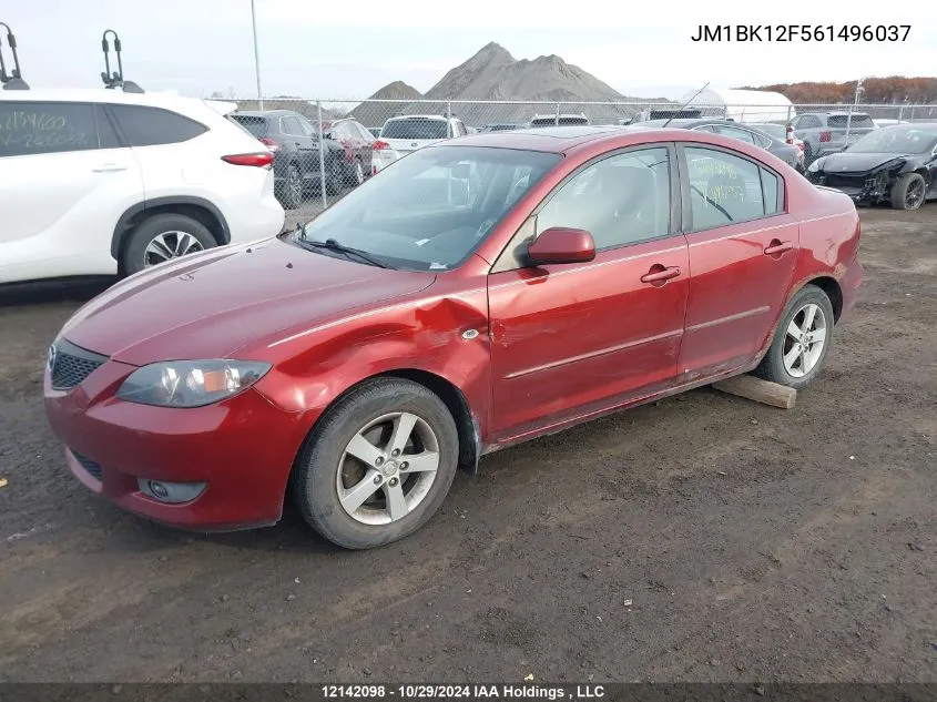 2006 Mazda Mazda3 VIN: JM1BK12F561496037 Lot: 12142098