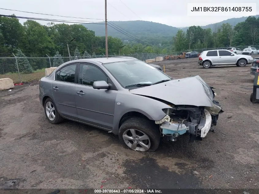 2006 Mazda Mazda3 I VIN: JM1BK32F861408755 Lot: 39780443