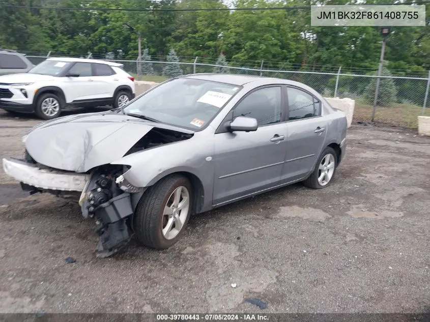 2006 Mazda Mazda3 I VIN: JM1BK32F861408755 Lot: 39780443