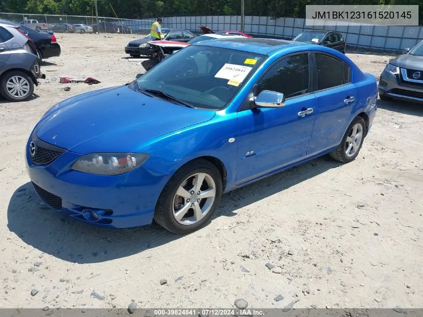 JM1BK123161520145 2006 Mazda Mazda3 S