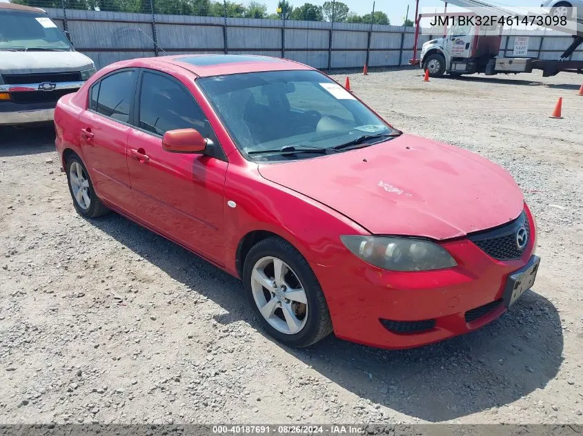 2006 Mazda Mazda3 I VIN: JM1BK32F461473098 Lot: 40187691