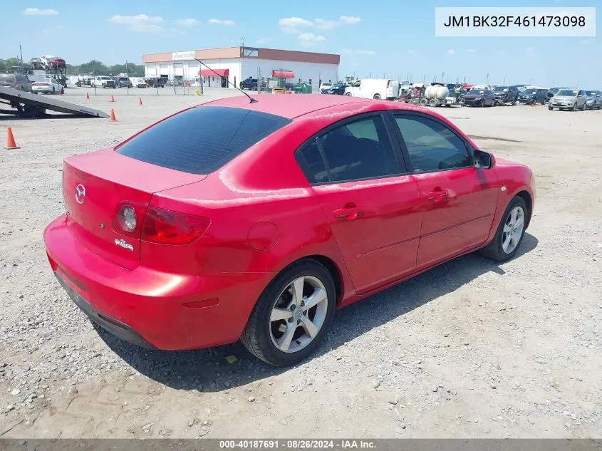 2006 Mazda Mazda3 I VIN: JM1BK32F461473098 Lot: 40187691