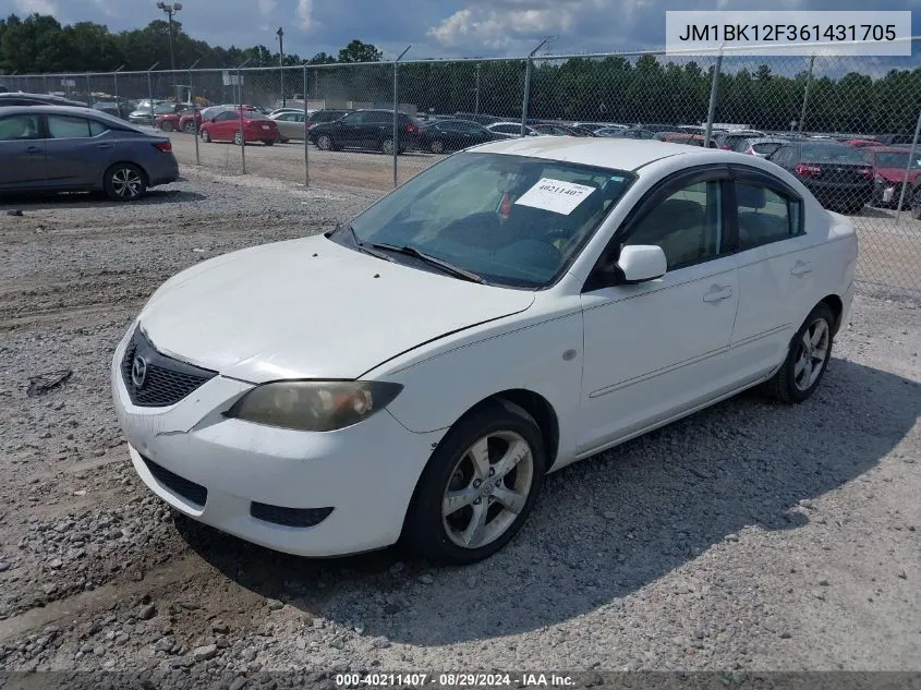 2006 Mazda Mazda3 I VIN: JM1BK12F361431705 Lot: 40211407