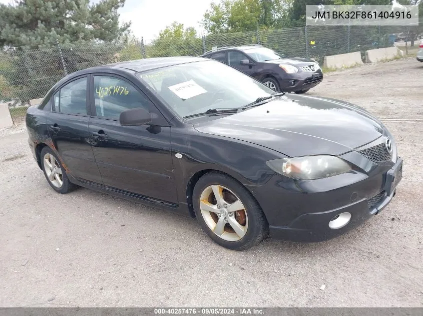 2006 Mazda 3 I VIN: JM1BK32F861404916 Lot: 40257476