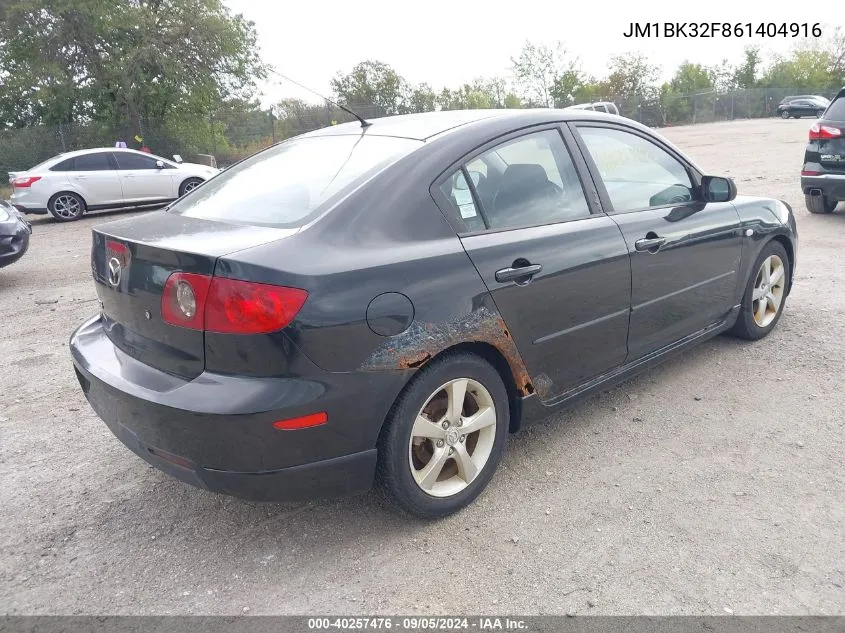 2006 Mazda 3 I VIN: JM1BK32F861404916 Lot: 40257476