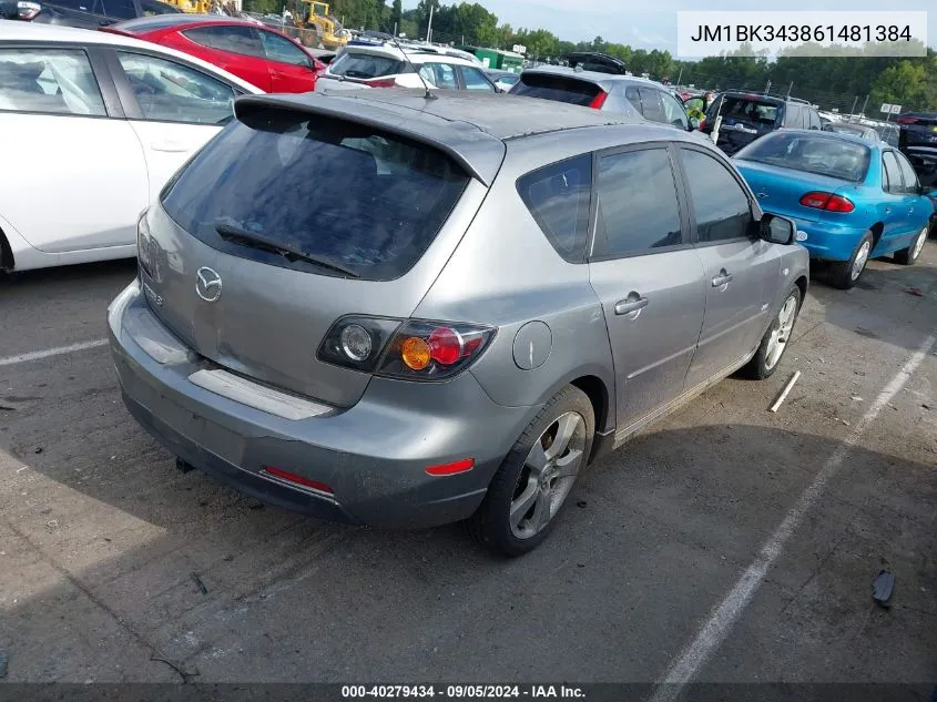 2006 Mazda Mazda3 S Touring VIN: JM1BK343861481384 Lot: 40279434