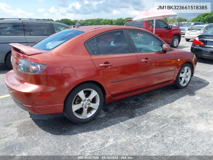 2006 Mazda Mazda3 S Grand Touring VIN: JM1BK323661518385 Lot: 40307650