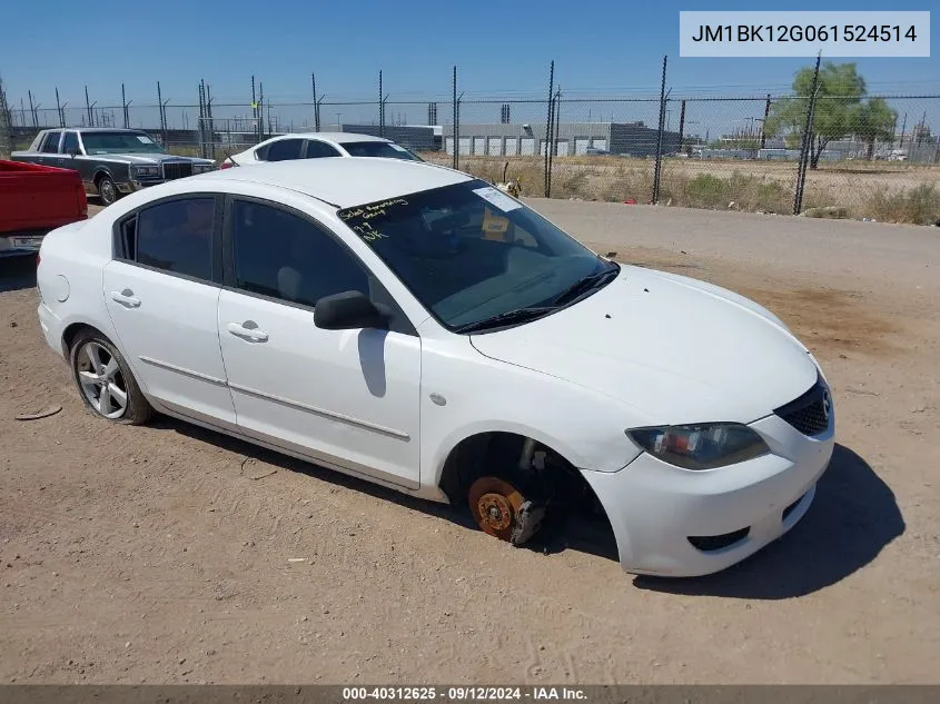 JM1BK12G061524514 2006 Mazda Mazda3 I