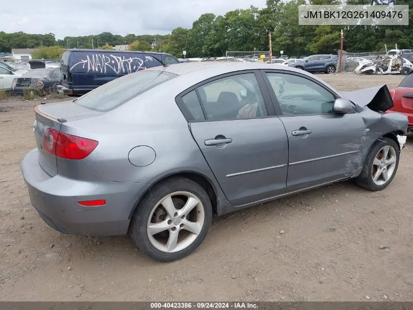 2006 Mazda Mazda3 I VIN: JM1BK12G261409476 Lot: 40423386