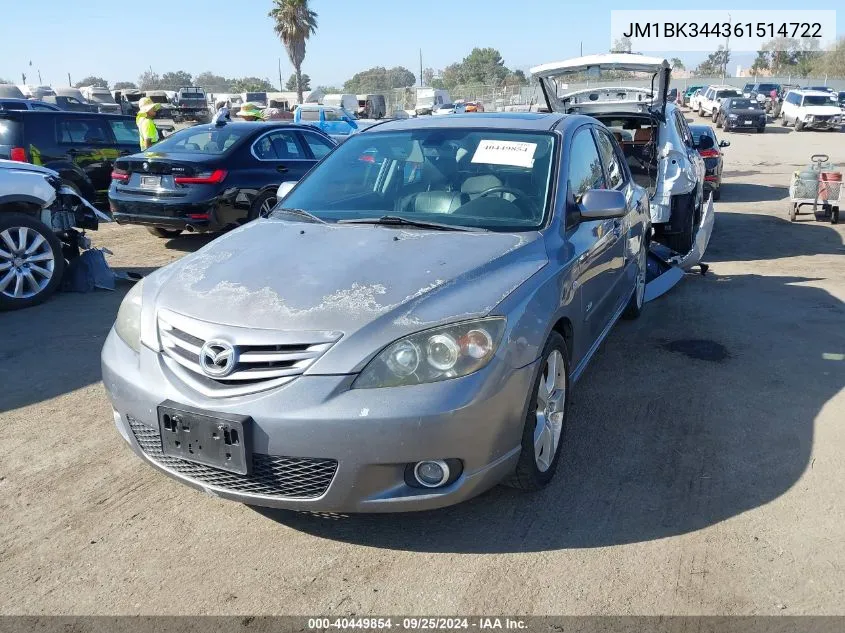 JM1BK344361514722 2006 Mazda Mazda3 S Grand Touring