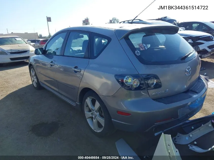 JM1BK344361514722 2006 Mazda Mazda3 S Grand Touring