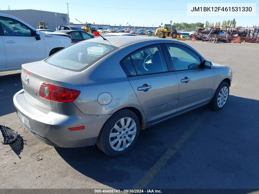 2006 Mazda 3 I VIN: JM1BK12F461531330 Lot: 40458741