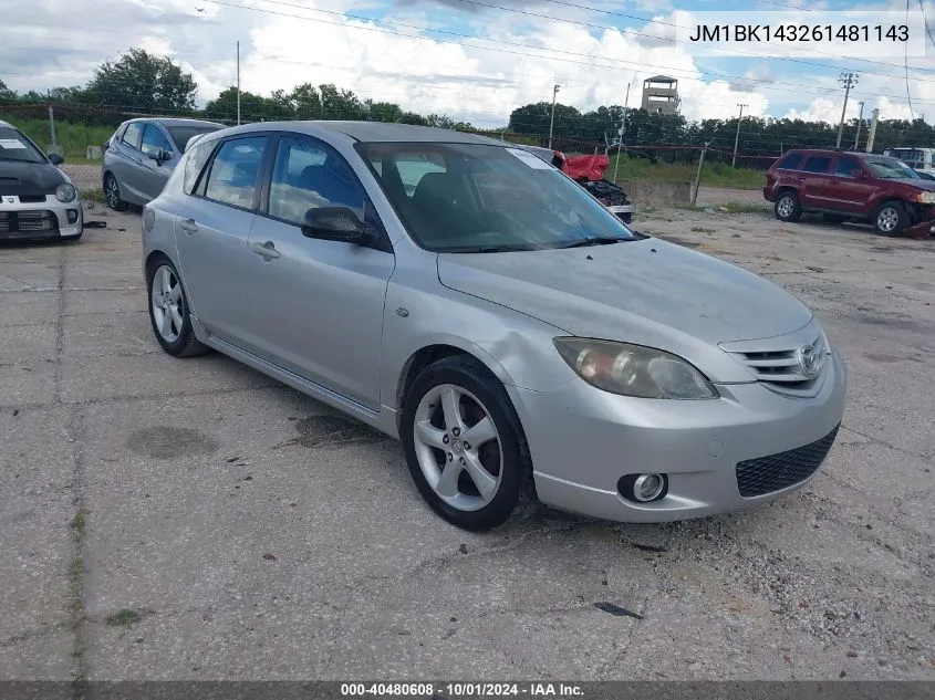 2006 Mazda Mazda3 S VIN: JM1BK143261481143 Lot: 40480608