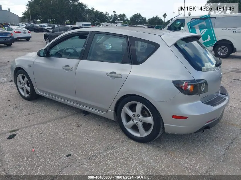 JM1BK143261481143 2006 Mazda Mazda3 S