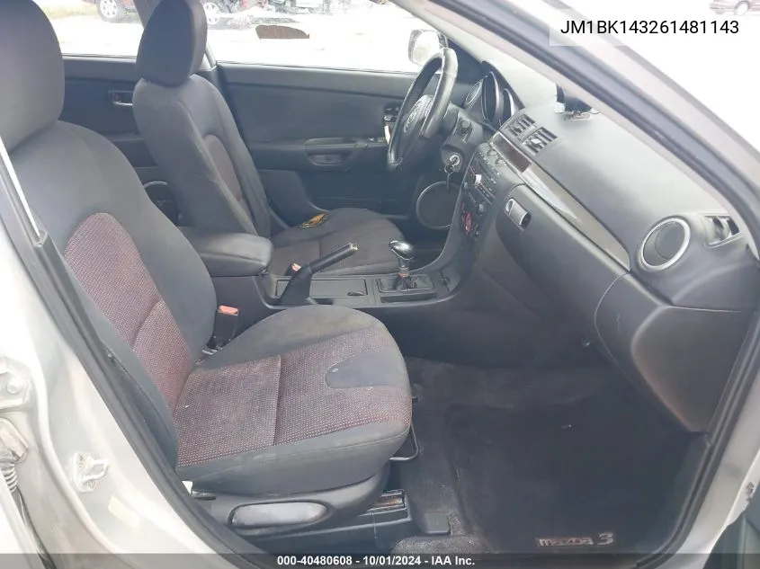 JM1BK143261481143 2006 Mazda Mazda3 S