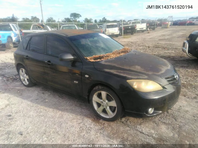 JM1BK143761520194 2006 Mazda Mazda3 S