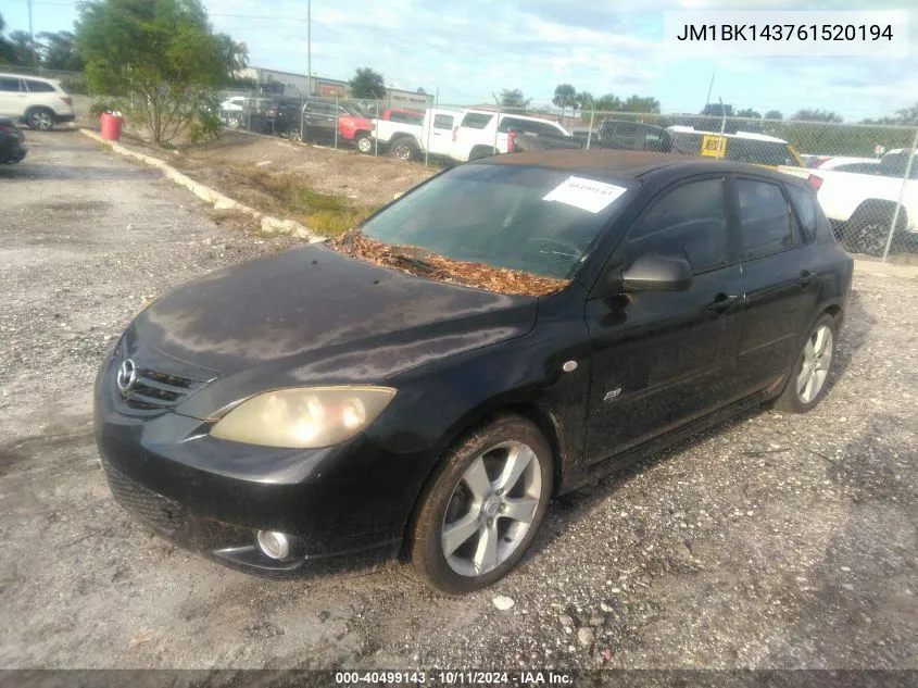 JM1BK143761520194 2006 Mazda Mazda3 S