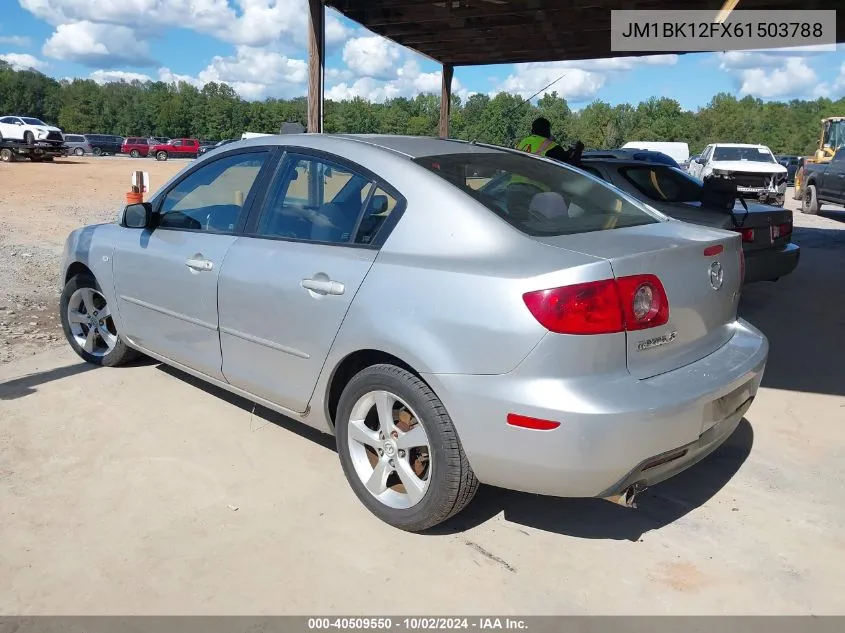 2006 Mazda Mazda3 I VIN: JM1BK12FX61503788 Lot: 40509550