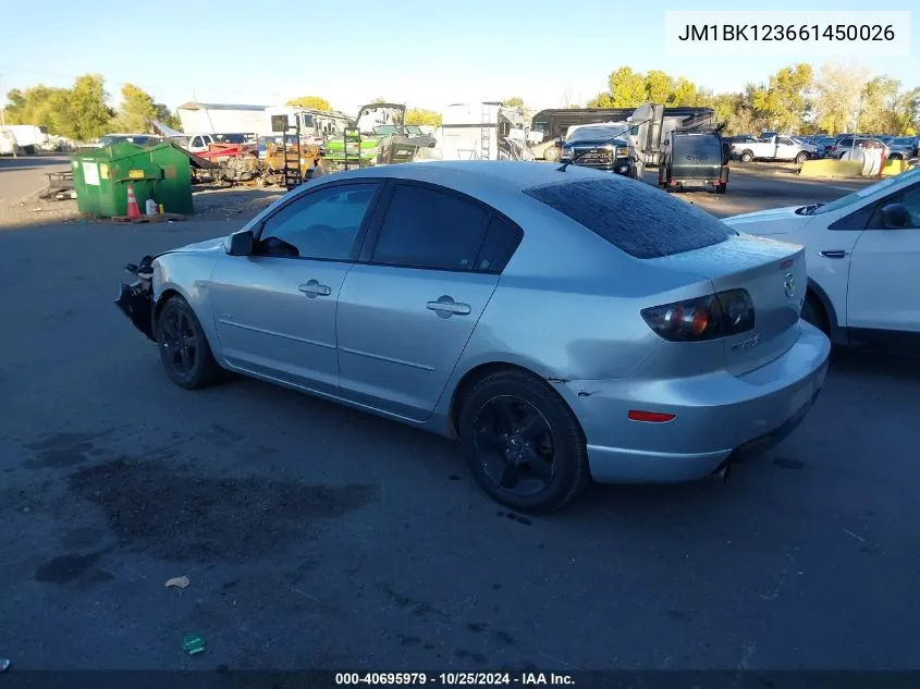 JM1BK123661450026 2006 Mazda 3 S