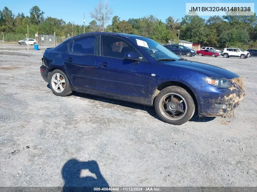 2006 Mazda Mazda3 I VIN: JM1BK32G461481338 Lot: 40840448