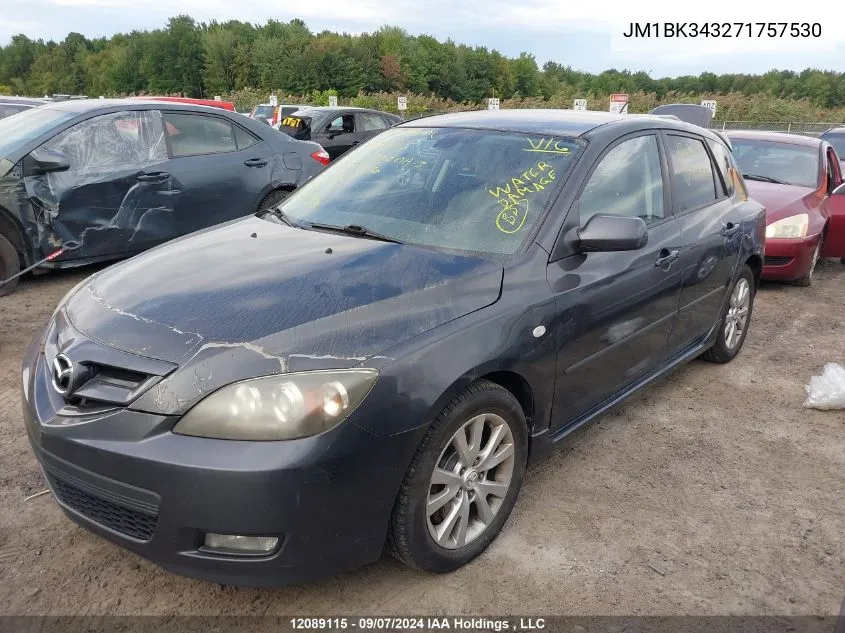 2007 Mazda Mazda3 VIN: JM1BK343271757530 Lot: 12089115