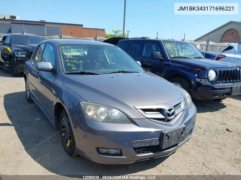 2007 Mazda Mazda3 VIN: JM1BK343171696221 Lot: 12090039