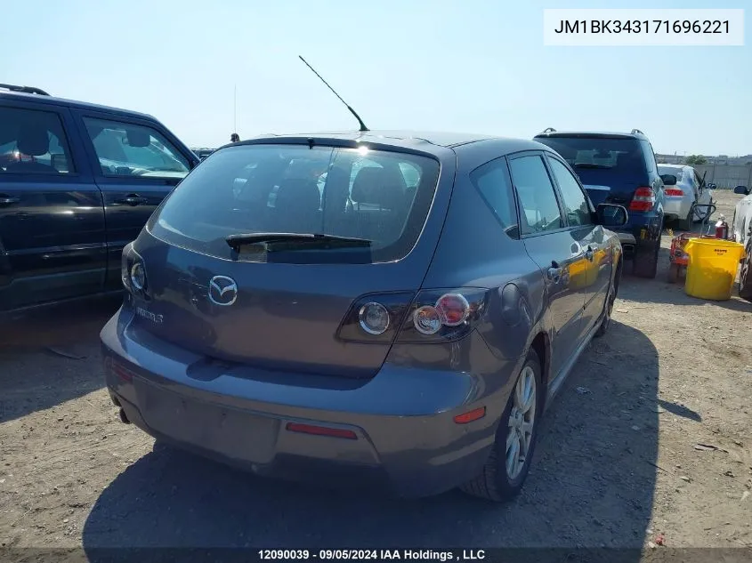 2007 Mazda Mazda3 VIN: JM1BK343171696221 Lot: 12090039