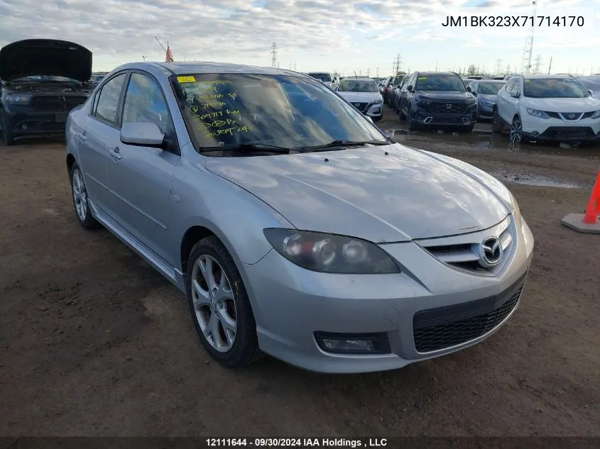 2007 Mazda 3 S VIN: JM1BK323X71714170 Lot: 12111644