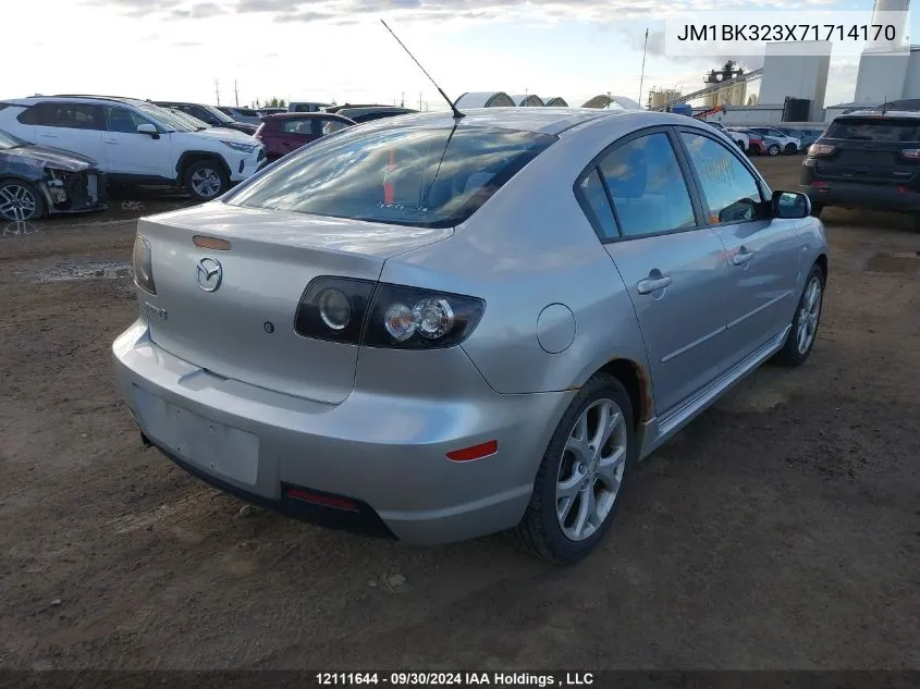 2007 Mazda 3 S VIN: JM1BK323X71714170 Lot: 12111644