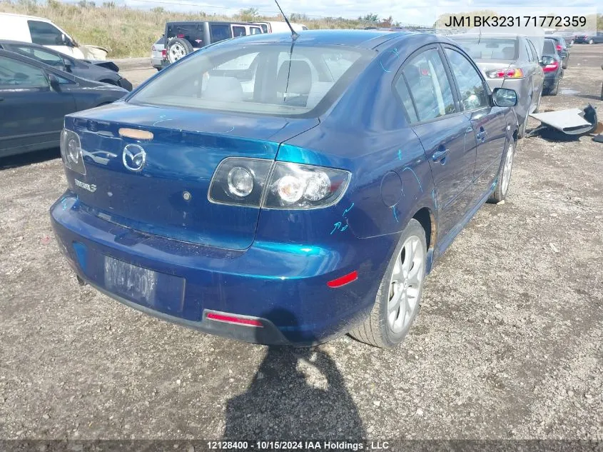 2007 Mazda Mazda3 VIN: JM1BK323171772359 Lot: 12128400