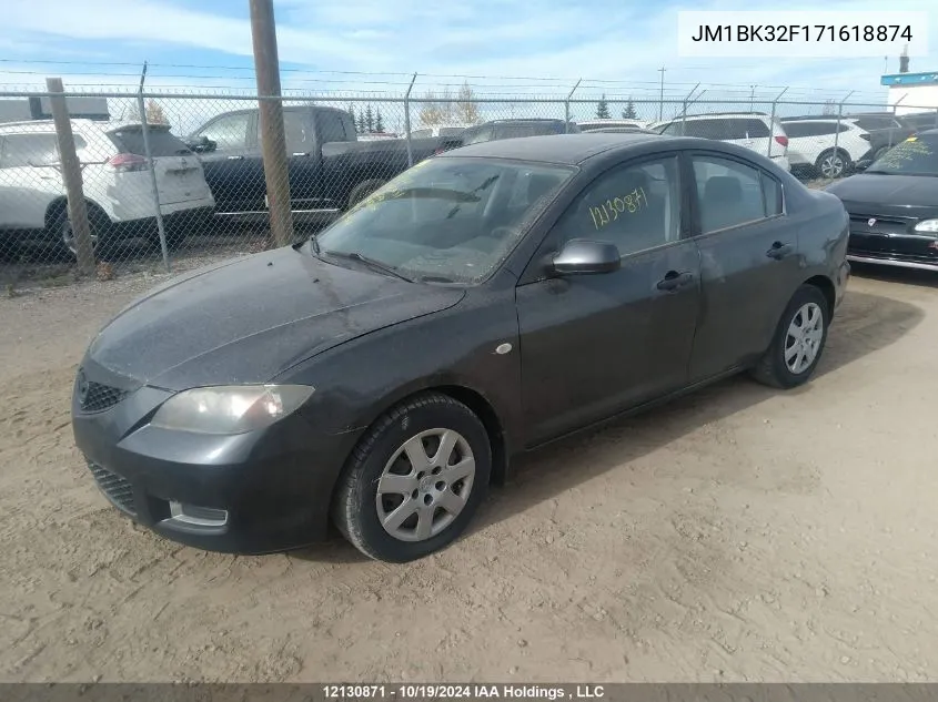 2007 Mazda 3 I VIN: JM1BK32F171618874 Lot: 12130871