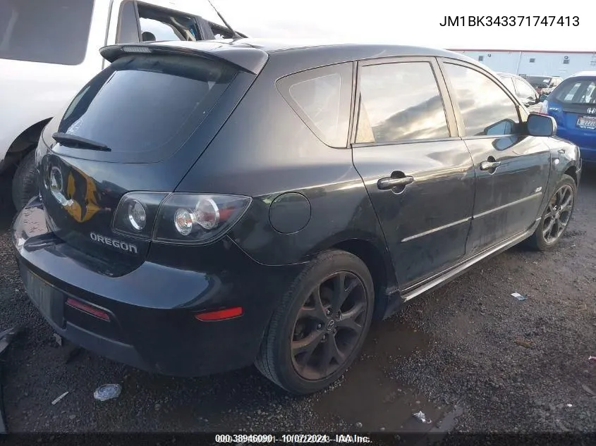 2007 Mazda Mazda3 VIN: JM1BK343371747413 Lot: 38946090