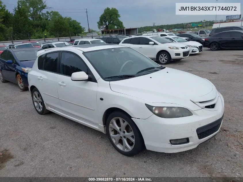 2007 Mazda Mazda3 S Touring VIN: JM1BK343X71744072 Lot: 39882870