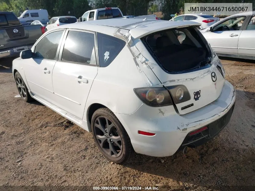 2007 Mazda Mazda3 S Touring VIN: JM1BK344671650067 Lot: 39903066